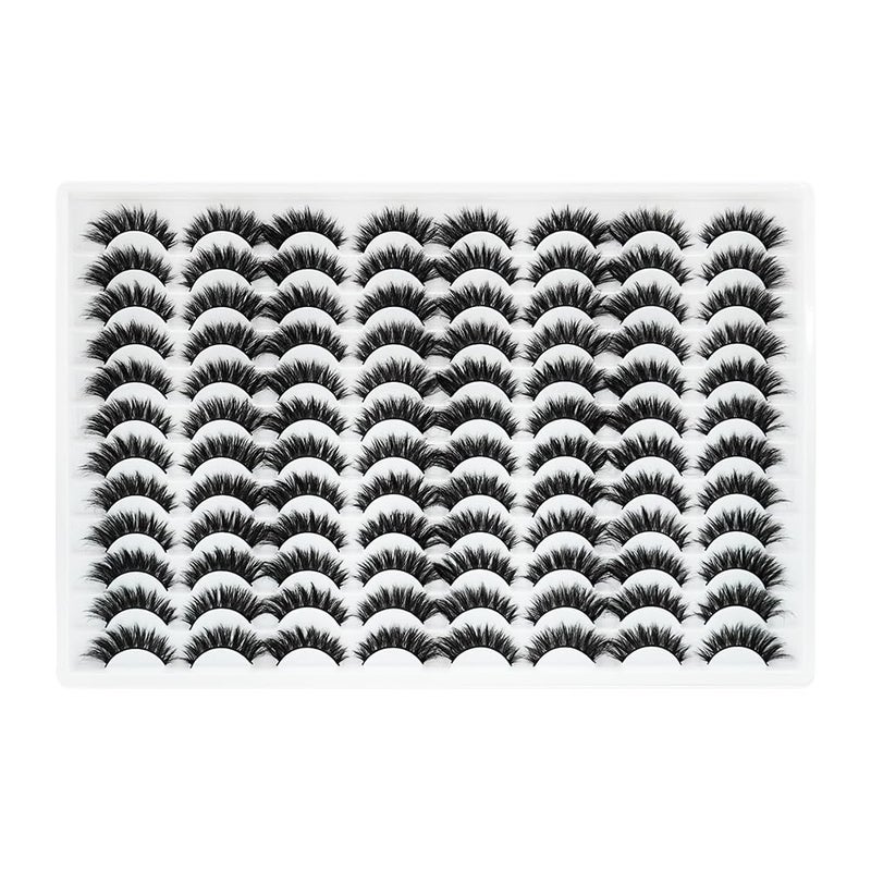 Azenlo False Eyelashes 48 Pairs Faux Mink Lashes 10-18mm Wispy Lashes 3D Fluffy Cat Eye Lashes Pack Bulk Wholesale Strip Long Lashes(style 48-036) - Image 1