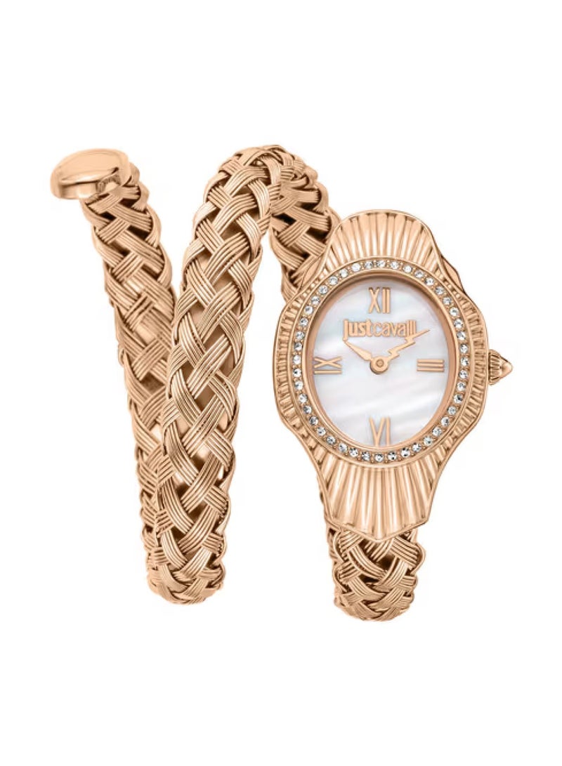 Just Cavalli Women Twined Embellished Bracelet Style Straps Mother of pearl Dial Watch JC1L305M0045  - Image 1