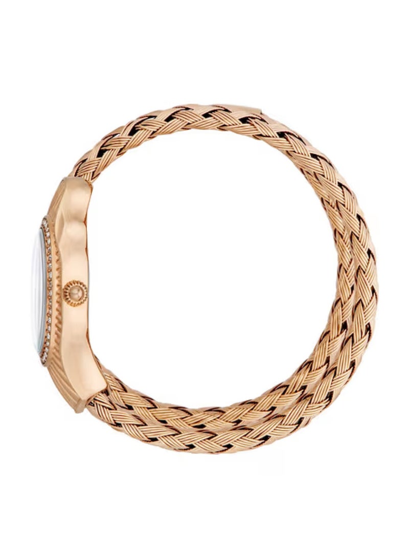Just Cavalli Women Twined Embellished Bracelet Style Straps Mother of pearl Dial Watch JC1L305M0045  - Image 3