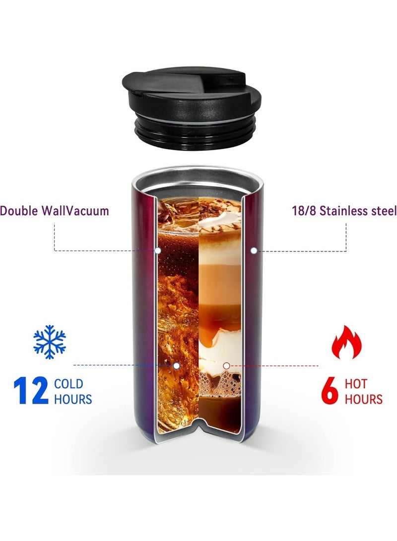 ROEIEIS Insulated Coffee Mug 14oz,Travel Coffee Tumbler,Vacuum Insulated Coffee Mug with Leak Proof Screw Lid Coffee Cup for Men and Women for Hot & Cold Drinks - Image 2