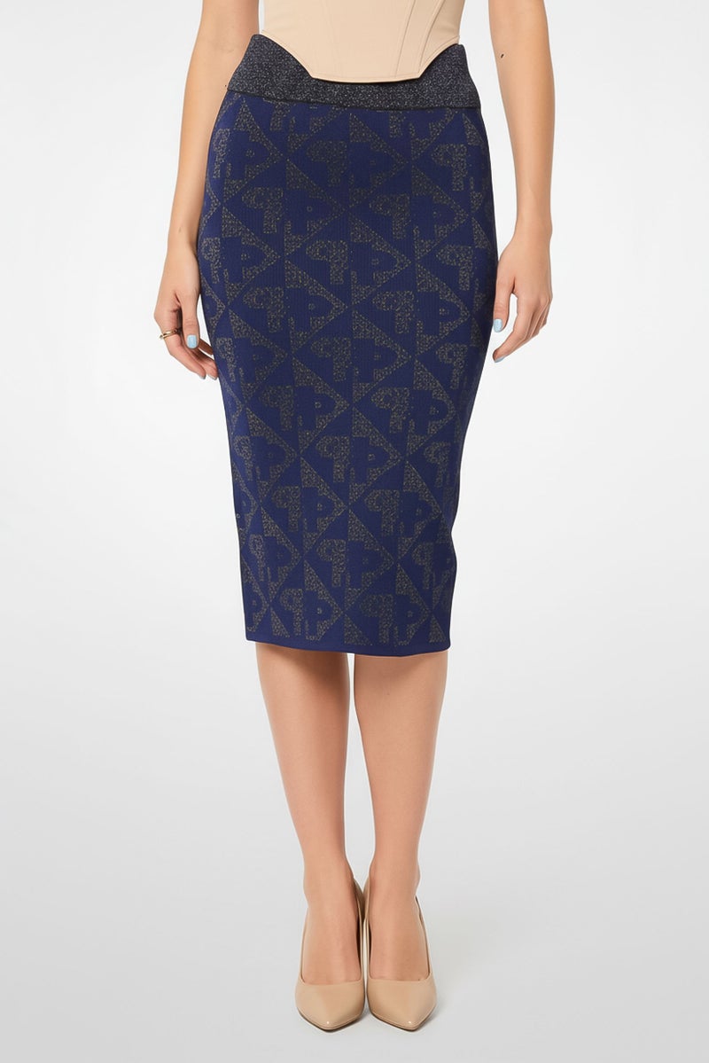 PINKO Women Metallic Midi Skirt, Multicolor - Image 2