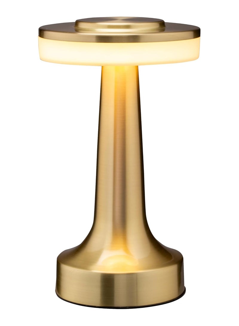 Beauenty Portable LED Table Lamp with Touch Sensor, 3-Levels Brightness, Rechargeable Battery (Gold) - Image 1
