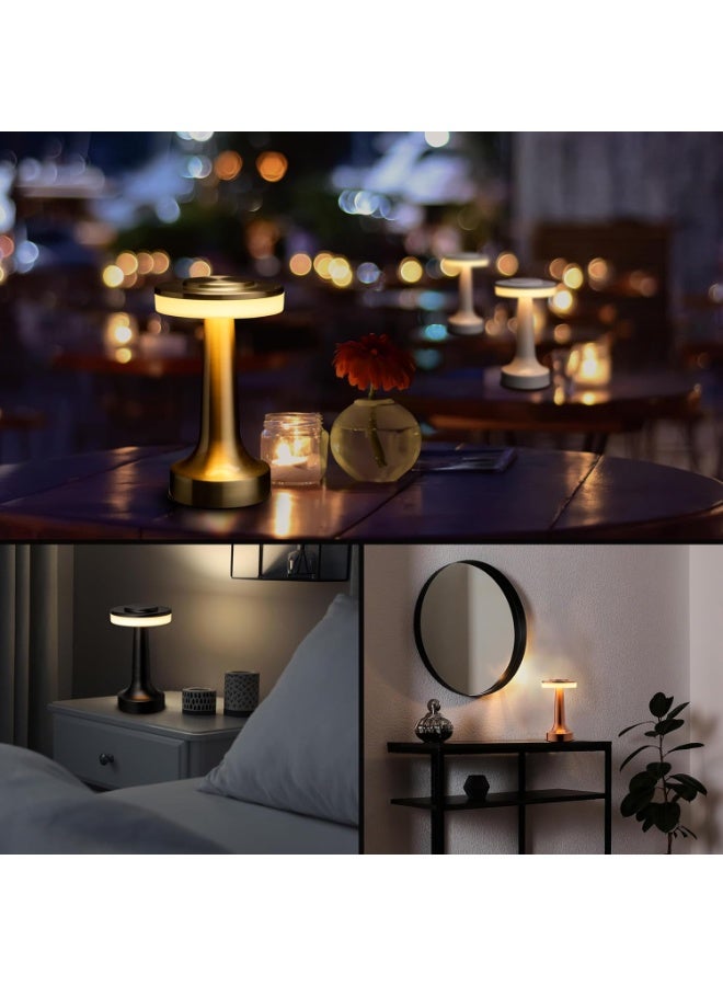Beauenty Portable LED Table Lamp with Touch Sensor, 3-Levels Brightness, Rechargeable Battery (Gold) - Image 3