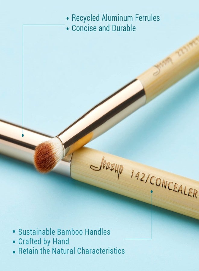 Jessup Eye Makeup Brushes Set, Premium Synthetic Eyeshadow Blending Concealer Eyebrow Eyeliner Brush, 15pcs Labeled Bamboo Make Up Brushes T137 - Image 5