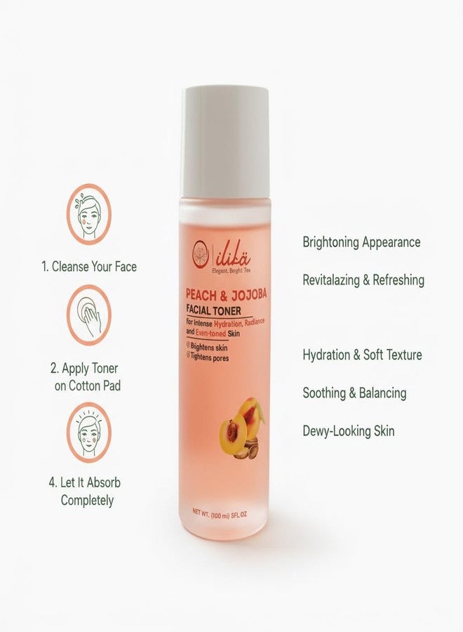 ILIKA Peach & Jojoba Face Toner | Hydrating & Refreshing Alcohol-Free Toner for Daily Skincare | 100 ml - Image 4