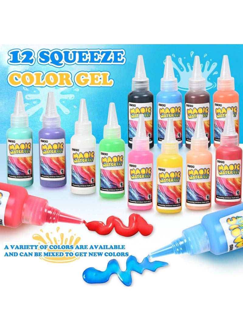 مس تيارا مجموعة ألعاب خرز قزم الماء السحري مع صندوق، 30 قطعة من قزم روح الماء، مجموعة صنع يدوية إسفنجية، مخلوق حيواني بحري هلامي، مجموعة صندوق حسية، 12 لونًا و12 نموذجًا، أنشطة إبداعية للبنات والأولاد - Image 4