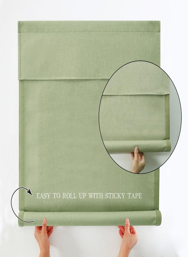 WDFour 100%Blackout French Door Curtains, Triple Layers 100% Light Blocking & UV Protect, Noiseless Adjustable Roller Shade, No Drill Window Blinds for Office, Ward, Home (26"Wx70"L,Matcha,Pack of 1) - Image 4