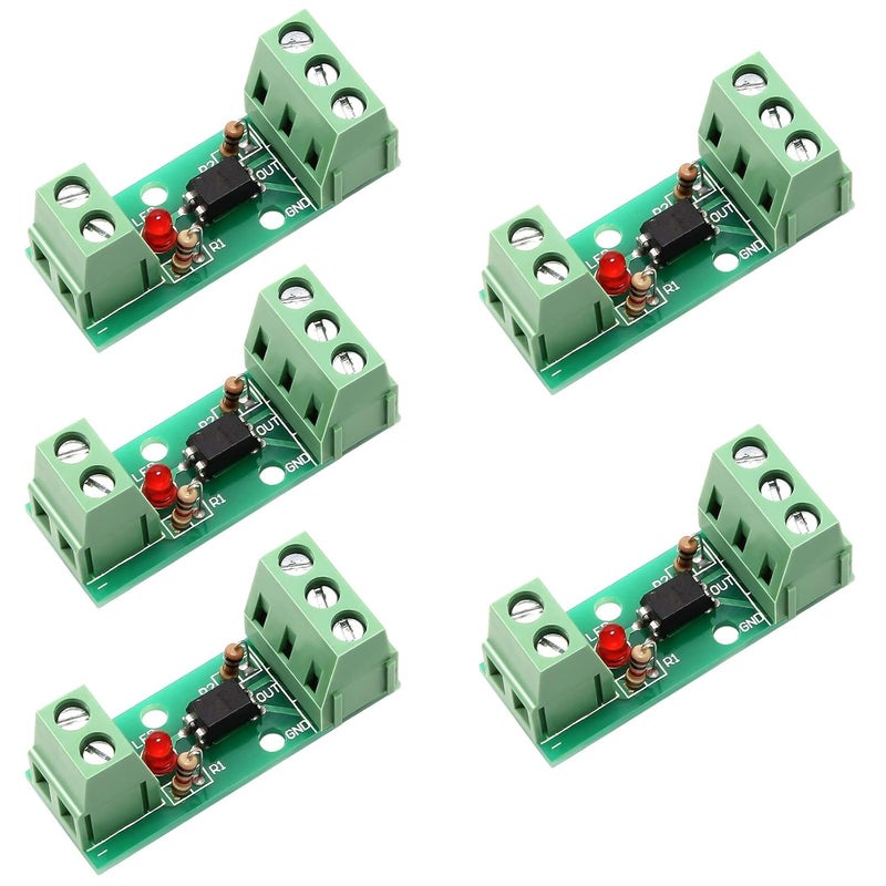 IS 5 PCS Optocoupler Isolation Board, Icstation DC 12V Optocoupler Isolation Module EL817 1 Channel Opto PNP NPN Signal Converter, Isolator High-Level Trigger 80KHz - Image 1