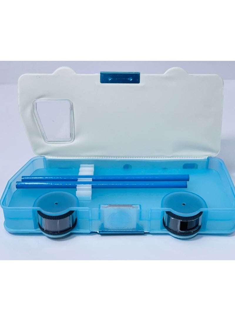 مقلمة المغنطيسي الاتوبيس  بالعجل  اولادي وبناتي  الخامة البلاستيك 2 باب ومعاه 2 قلم رصاص والبرايا في العجلة  بالألوان  المختلفة - Image 4