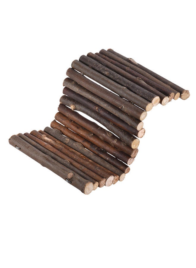 NIBEMINENT Small Pet Ladder Bridge Toy Brown 11.3inch - Image 2