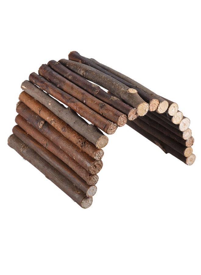 NIBEMINENT Small Pet Ladder Bridge Toy Brown 11.3inch - Image 1