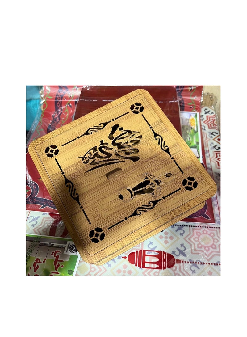 A divided snack plate, a divided wooden date bowl, or a divided square tea bag box - Image 3