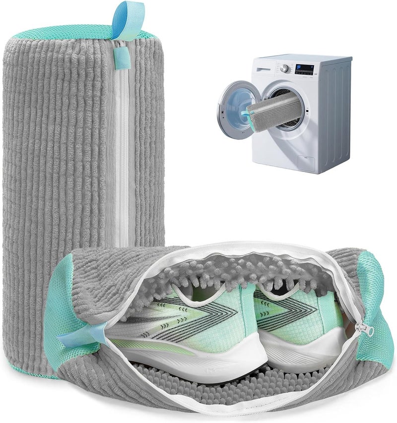 ngfhf Shoe Washing Machine Bag Laundry Shoe Bag for Washer and Dryer Reusable 2pc Shoe Cleaning Bags for Sneakers 360° Deep Cleaning Machine for All Shoes Types With Self-locking Zipper - Image 1