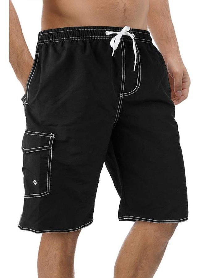 Srnede Mens Swimming Trunks Swim Trunks Quick Dry Swim Shorts with Mesh Lining Funny Swimwear Bathing Suits, Black, XL - Image 1