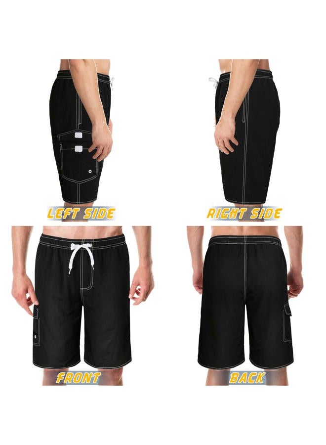 Srnede Mens Swimming Trunks Swim Trunks Quick Dry Swim Shorts with Mesh Lining Funny Swimwear Bathing Suits, Black, XL - Image 2