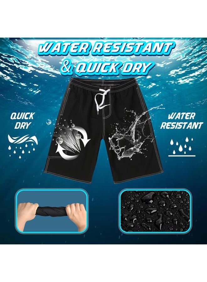 Srnede Mens Swimming Trunks Swim Trunks Quick Dry Swim Shorts with Mesh Lining Funny Swimwear Bathing Suits, Black, XL - Image 4