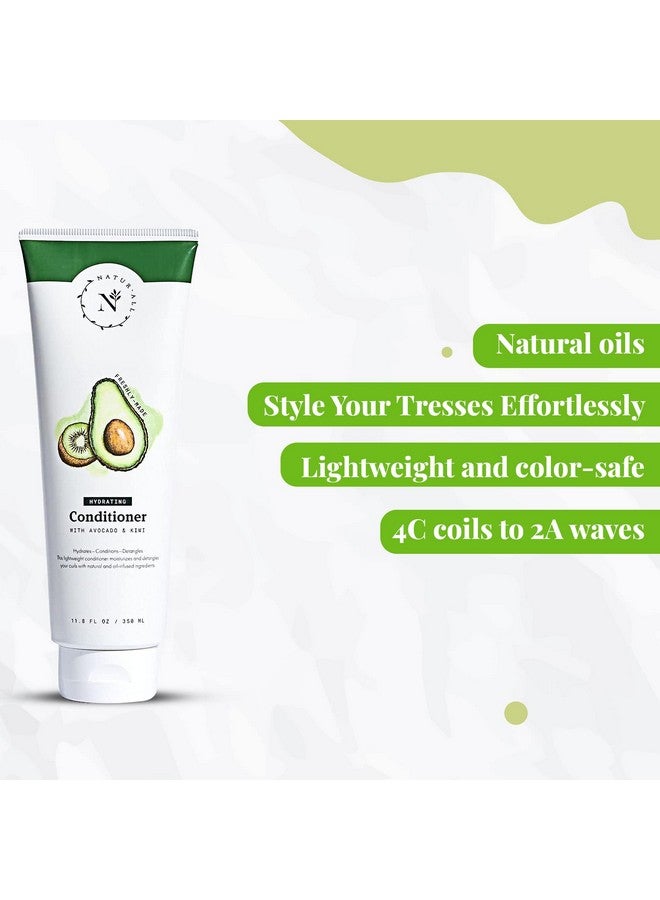 Naturall Hydrating Hair Conditioner All Natural With Avocado & Kiwi Silicone Paraben & Crueltyfree Adds Moisture & Shine For Dry Frizzy Hair 11.8 Oz - Image 4