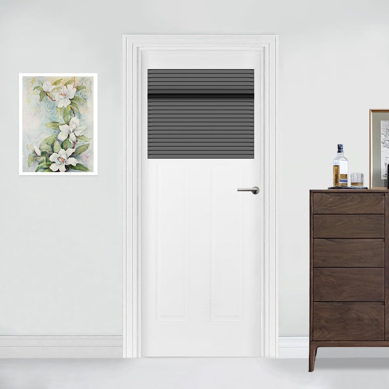 Muamar Door Window Curtains for Patio Door  Room Darkening Draft Block Short Window Shades Privacy Thermal Insulated Blinds for French Door Window  W25 x L20 inch  Dark Grey  1 Panel - Image 1