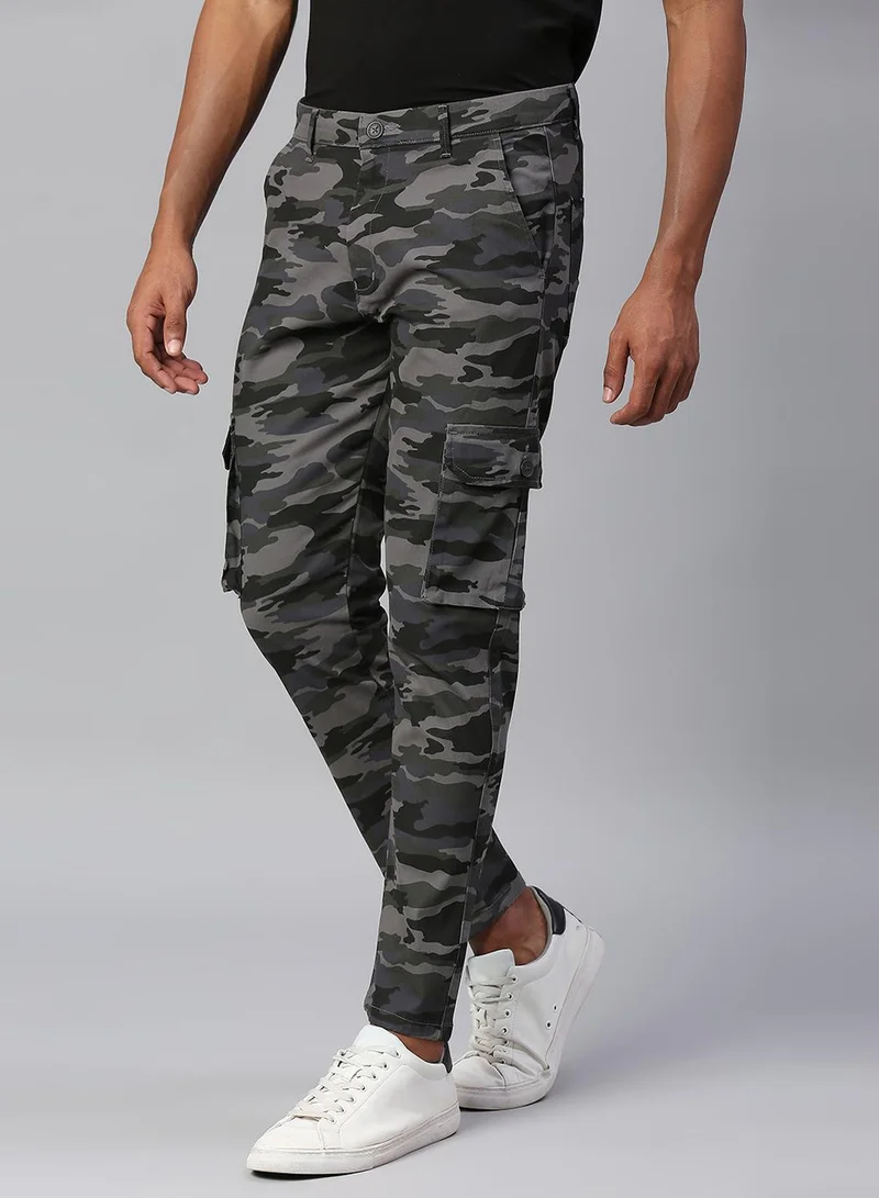 دينيس لينغو بنطلون كارغو رجالي رمادي طبيعي بقصة مدببة - أنيق ومتين