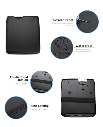 INTGET Center Console Armrest Cover for 2026 Ford F150 Accessories 2015-2023 2024 2025/for F250 F350 F450 F550 2017-2026 40/20/40 Jump Seat Car Arm Rest Lid Seat(black stitches, 2015-2026 Jump Seat) - Image 3