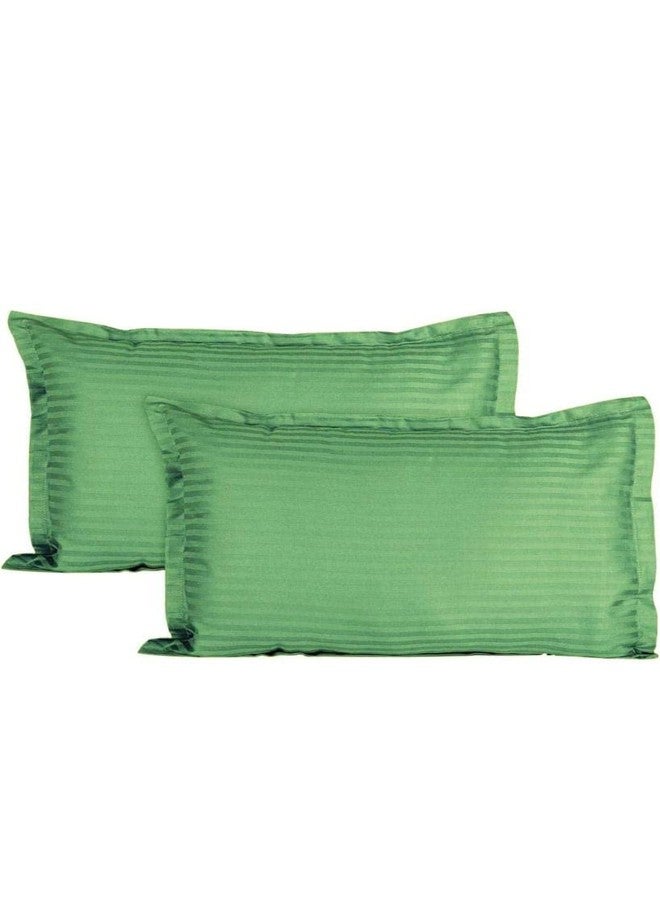 NeLeo Solid Stripes Pillow Covers, Set of 2 Pairs (4 Pieces) (Green-Aqua) - Image 2