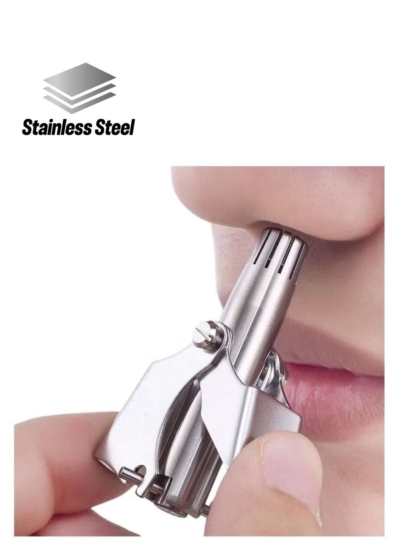 عام تهذيب شعر الأنف لمزيل شعر الأنف اليدوي للرجال من الفولاذ المقاوم للصدأ القابل للغسيل - Image 1