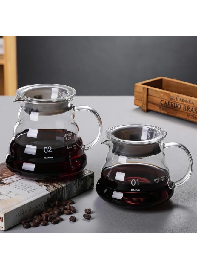 V60 Coffee Set, Heat-Resistant Transparent Glass Pour-Over Coffee Server and Manual Drip Brewer with Tea & Coffee Serving Pot –800ml - Image 3