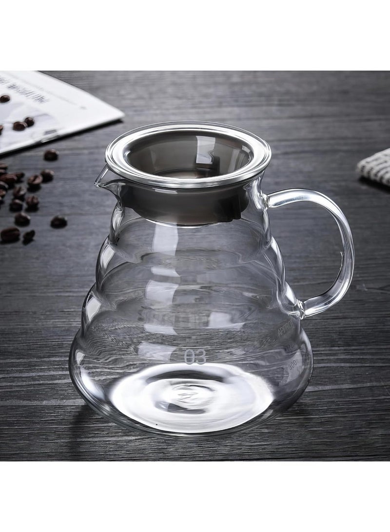 V60 Coffee Set, Heat-Resistant Transparent Glass Pour-Over Coffee Server and Manual Drip Brewer with Tea & Coffee Serving Pot –800ml - Image 2