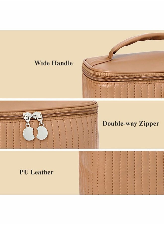 Portable Cake-shaped Cosmetic Bag With Open Lid, With Handle To Carry, Off Brown - pzsku/ZD8D89B79C44BA55D8A72Z/45/_/1731319380/983986cd-4777-4469-b073-423df54d649c