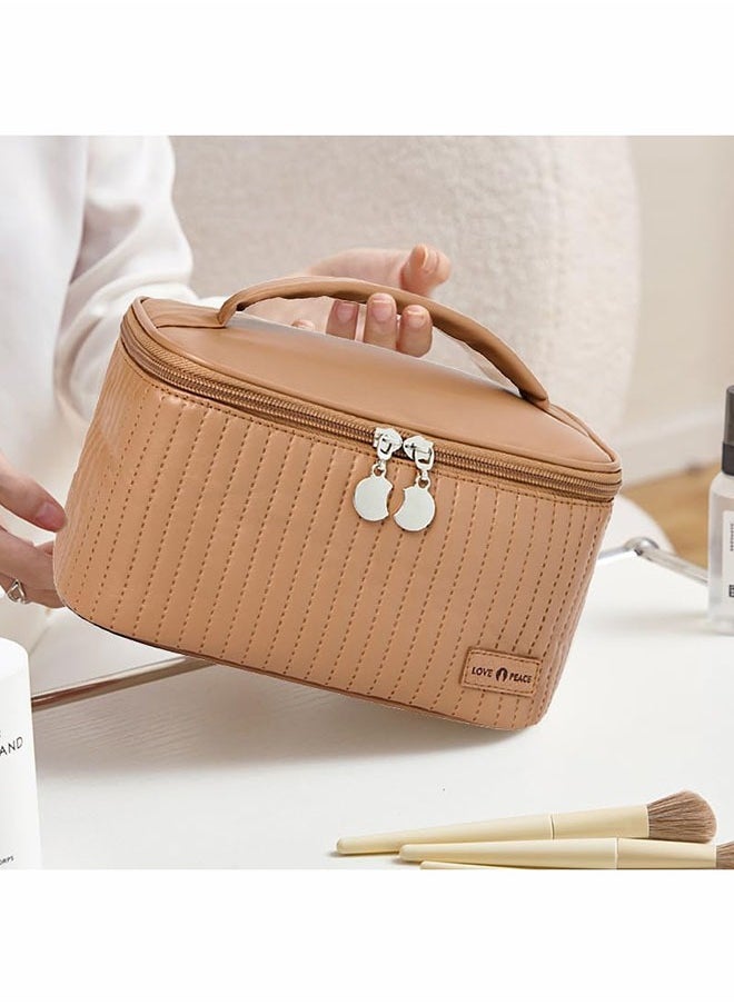 Portable Cake-shaped Cosmetic Bag With Open Lid, With Handle To Carry, Off Brown - pzsku/ZD8D89B79C44BA55D8A72Z/45/_/1731319483/f8ca1be2-dda6-4422-81a4-397a169d355c