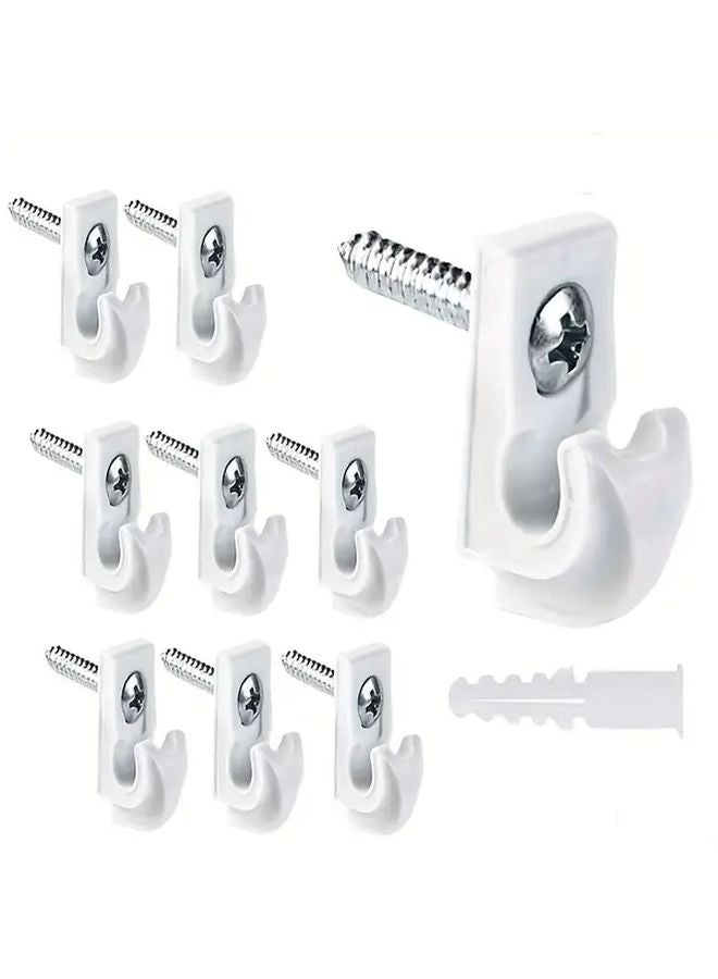 9pcs White Plastic Heavy Duty Board Clips Hooks Multi Purpose Wardrobe Shelf Dividers - Image 2