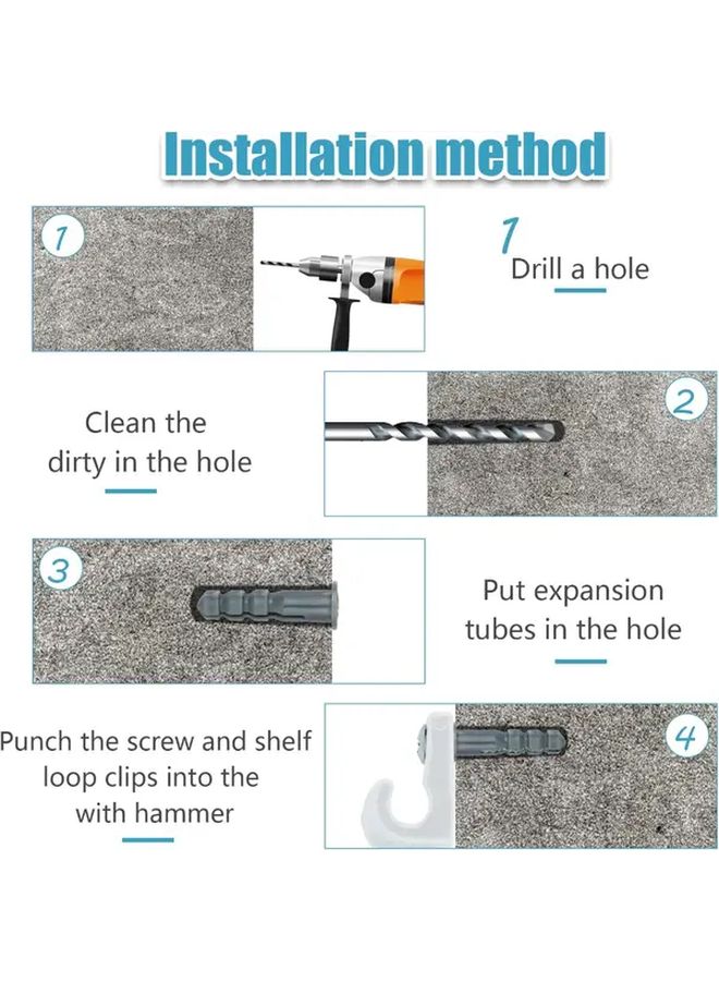 9pcs White Plastic Heavy Duty Board Clips Hooks Multi Purpose Wardrobe Shelf Dividers - Image 3