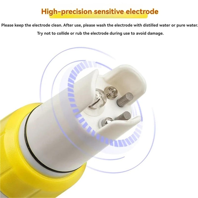 Water Detector, Digital Water Tester Swimming Pool for Aquaculture Spa 7 in 1 Quality PH EC TDS H2 Hydrogen ORP Salinity IP67 Waterproof,for Drinking Water - Image 5