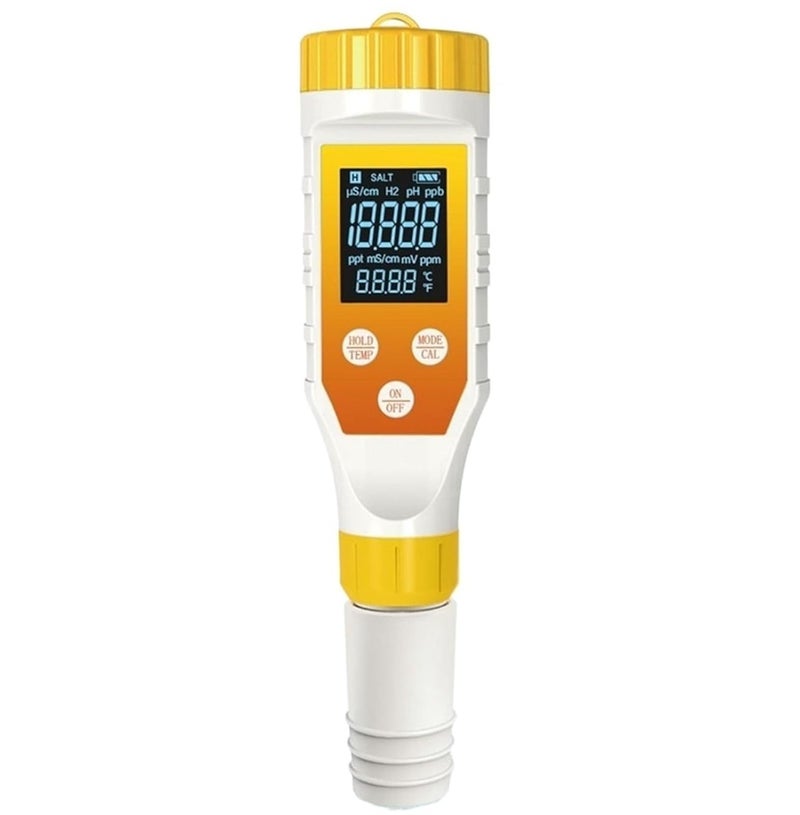 Water Detector, Digital Water Tester Swimming Pool for Aquaculture Spa 7 in 1 Quality PH EC TDS H2 Hydrogen ORP Salinity IP67 Waterproof,for Drinking Water - Image 1