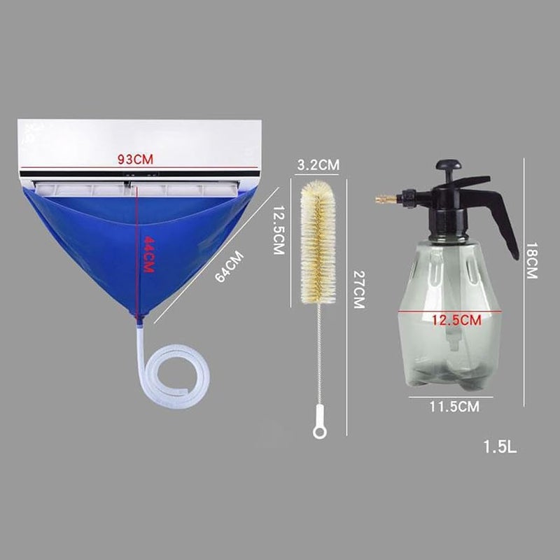 Reusable Air Conditioner Cleaning Cover Bag With Watering Can Brush Set - Image 5