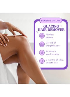 MOOM Oom Glaze Waxing Kit With Lavender Natural Waxing Kit For Women & Men Whole Body Bikini & Face Wax 6 Oz (170 G) Jar Sugar Wax Hair Remover With 18 Reusable Fabric Strips  - Image 5