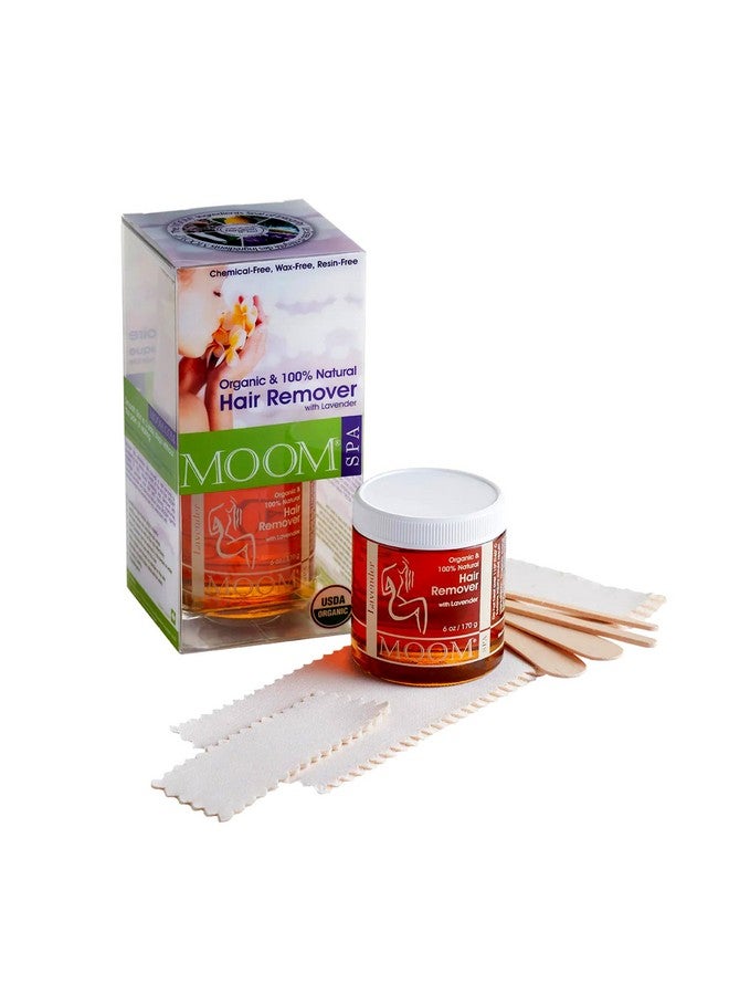 MOOM Oom Glaze Waxing Kit With Lavender Natural Waxing Kit For Women & Men Whole Body Bikini & Face Wax 6 Oz (170 G) Jar Sugar Wax Hair Remover With 18 Reusable Fabric Strips - Image 2