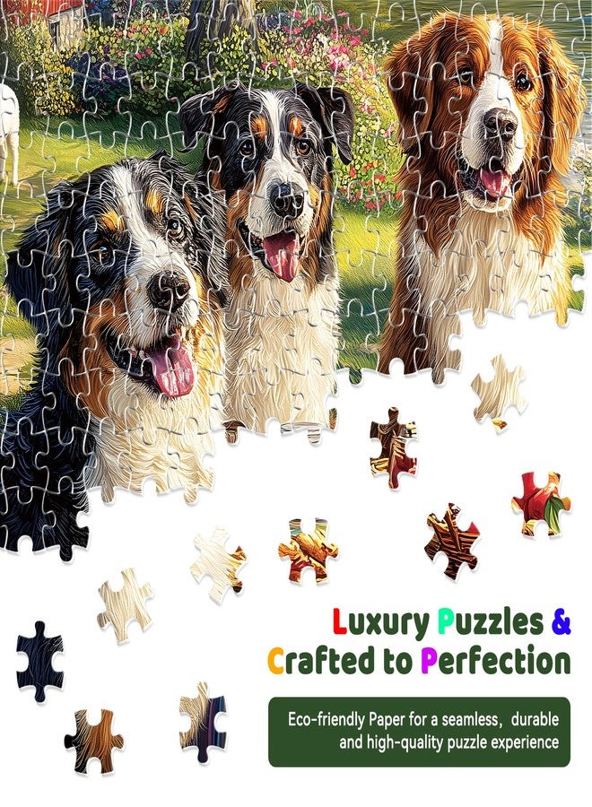 EIYRURU 500 Piece Jigsaw Puzzle for Adults - Five Dogs Lakeside Picnic Jigsaw Puzzles 500 Pieces, Spring Nature Animal Puzzles for Adults 500 Pieces, Challenging Perfect for Game Nights, 20.5 X 15 in - Image 3