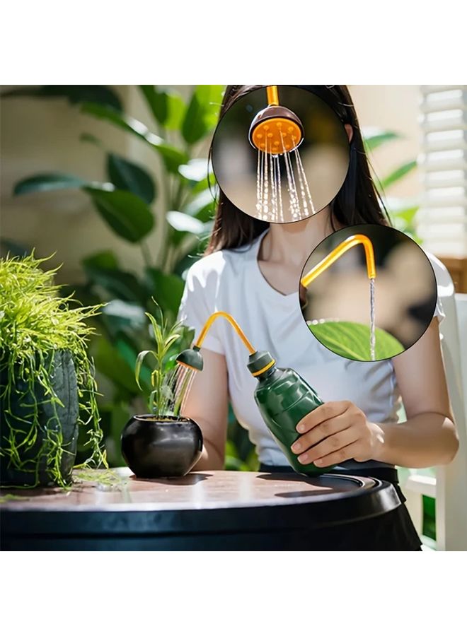 Ergonomic Squeeze Handle Watering Can With Long Spout Transparent Durable Plastic 1pc For Indoor Outdoor Gardening - Image 2