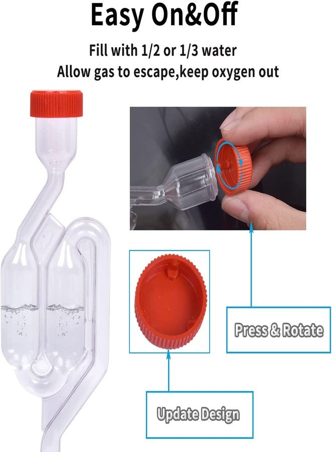 Zazolyne Twin Bubble Airlock Set [6 Pack], Brew Kits Airlocks for Fermenting,Fermentation Airlock with 6 Stoppers + 12 Grommets - Image 2