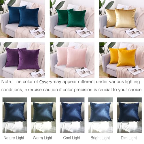 Hibate 2 Pack Soft Velvet Couch Throw Pillow Covers 20x20 Inch for Sofa Living Room Bedroom (Purple) - Image 5
