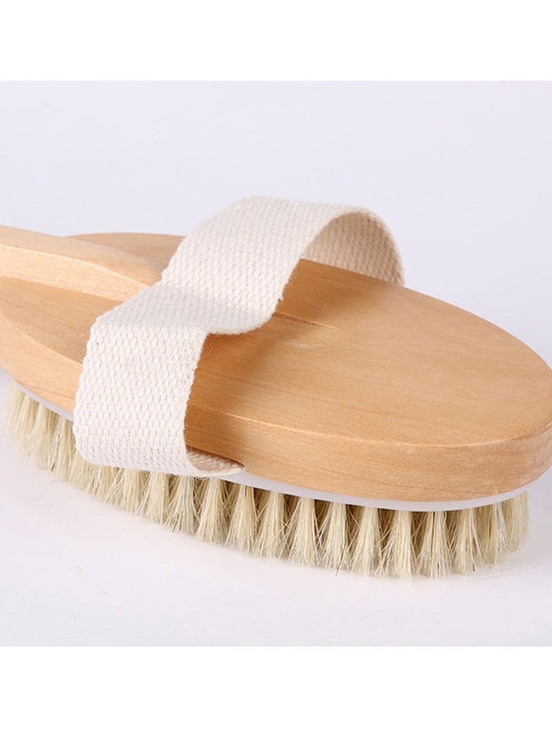 Bath Body Brush Soft Bristles Shower Back Scrubber Beige - Image 5