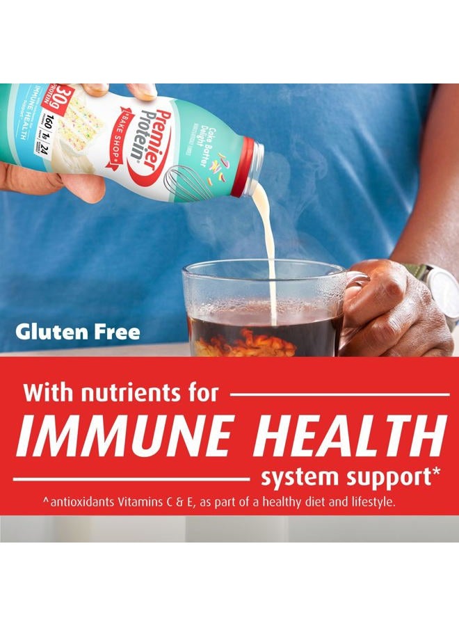 Premier Protein شيك، خليط كعكة، 30 جرام بروتين، 1 جرام سكر، 24 فيتامينات ومعادن، مغذيات لدعم صحة المناعة، 11.5 أونصة سائلة، 12 حبة - Image 3