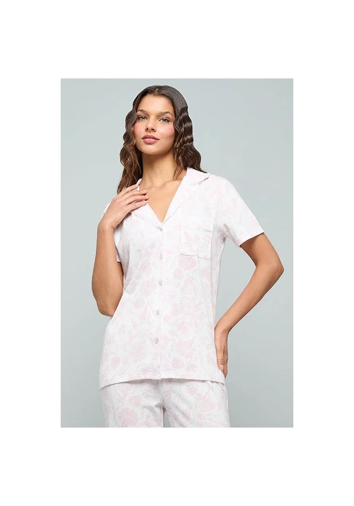 أر أند بي Printed Lapel Collar Pyjama Set