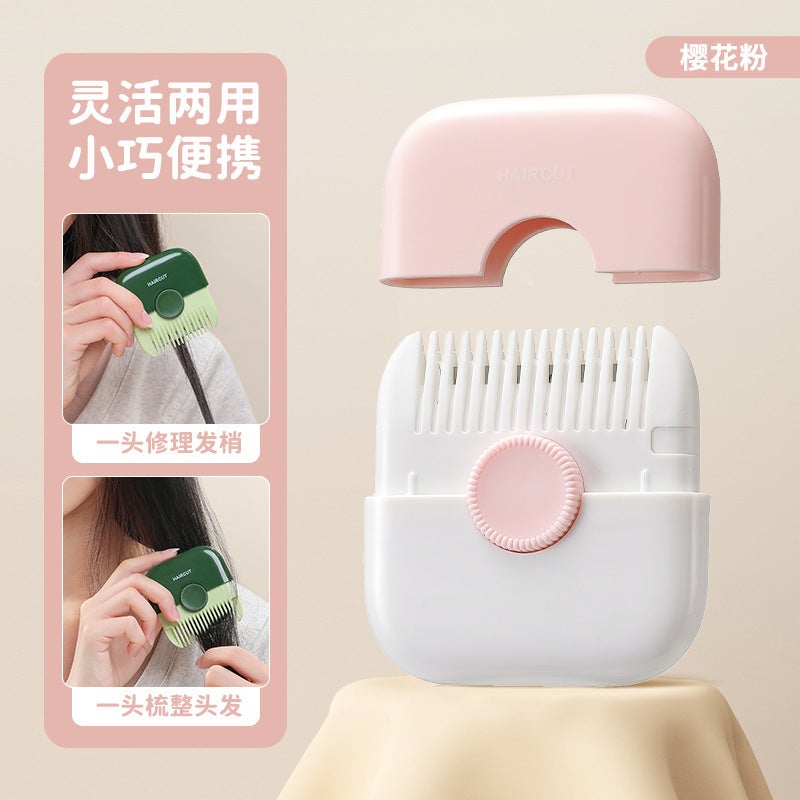 Generic Hairdresser Comb Multi-functional Two-in-One Household Girl's Trimming Broken Hair Split and Thin Cut Special Haircut Artifact Emma Orange 5 Blade - Image 4