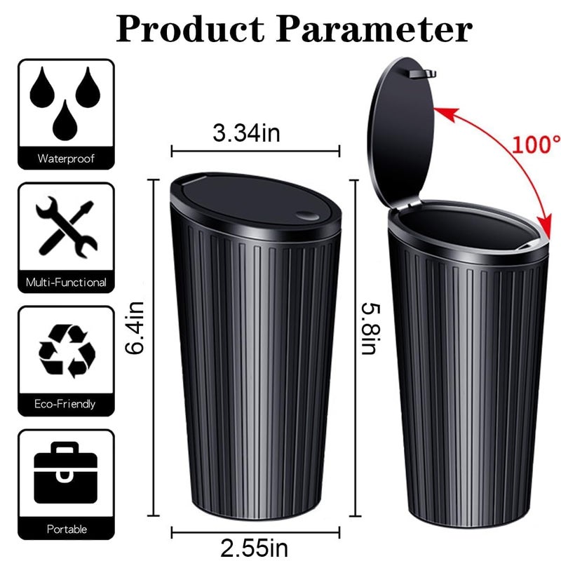 JOYSKY Car Trash Can with Lid - Mini Cup Holder Trash Bin with 5 Roll Trash Bags - Image 2