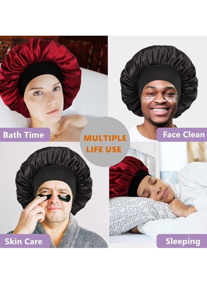 Kimaya Bonnet for Men,Silk Bonnet for Sleeping,Double Layer Satin Bonnets for Women Curly Hair Braids,Reversible Sleep Bonnet  - Image 5