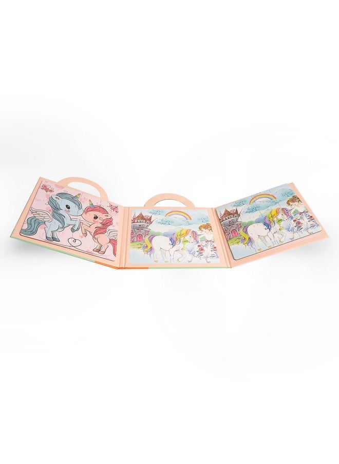Edu Toys Edu Toys Magnetic Puzzle Book with 2 in 1 Puzzles for Kids Jigsaw Puzzle Floor Puzzle - Ages 3 + (Unicorn)  - Image 4