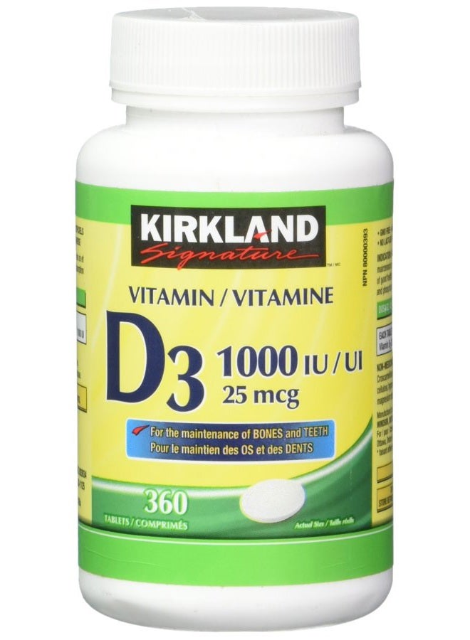 Kirkland فيتامين د3 1000 وحدة دولية، 360 قرص - Image 1