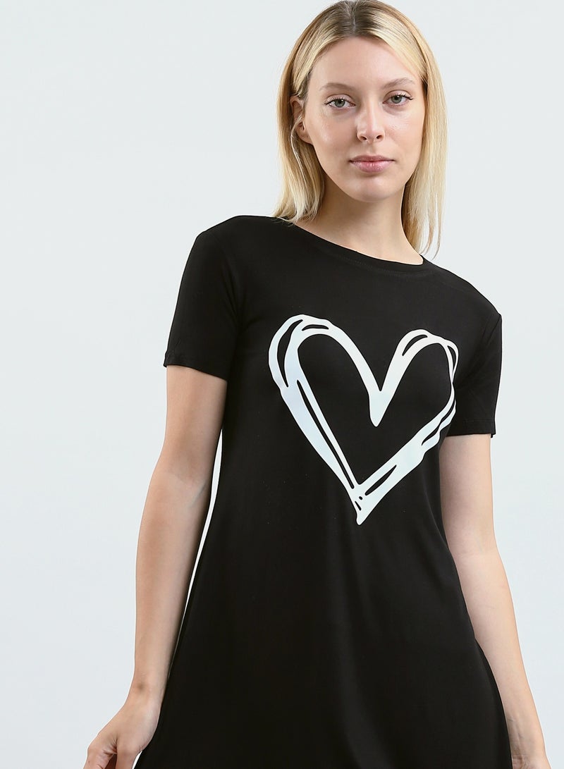 Mesery Sleepshirt Cotton Short Sleeves Printed  - Image 1